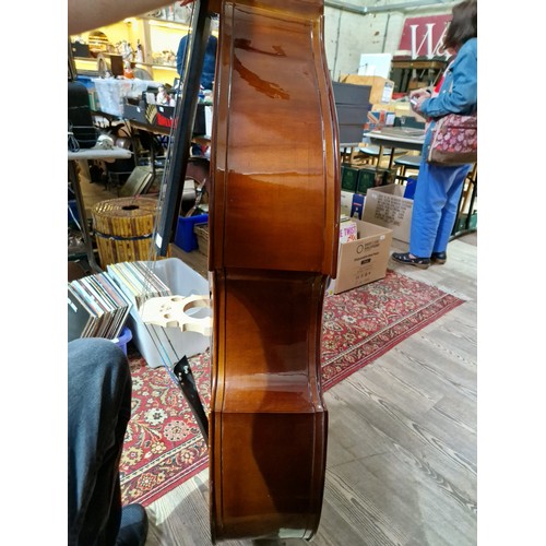 297 - A Stentor 3/4 double bass, solid back and front, with soft bag.