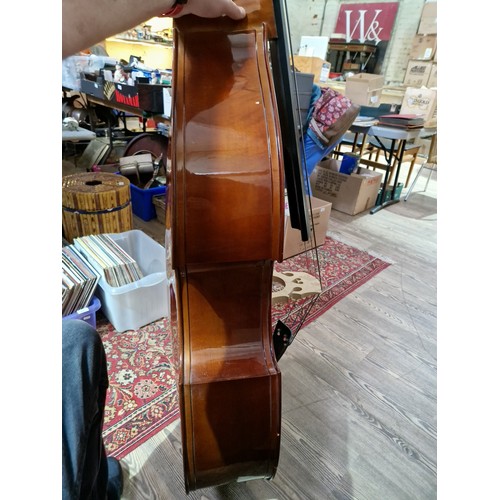 297 - A Stentor 3/4 double bass, solid back and front, with soft bag.