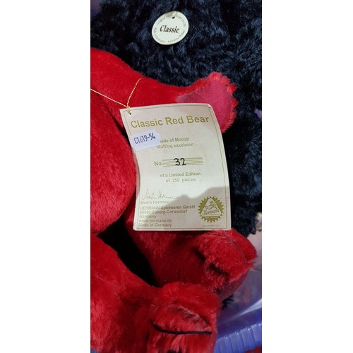 379 - Two Steiff Classic bears; one limited edition Classic Red Bear, 32/250, one black growler bear, toge... 