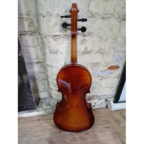 236 - Assorted violins, bows and cases, spares and repairs.