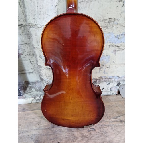 236 - Assorted violins, bows and cases, spares and repairs.