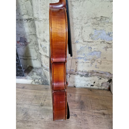 236 - Assorted violins, bows and cases, spares and repairs.