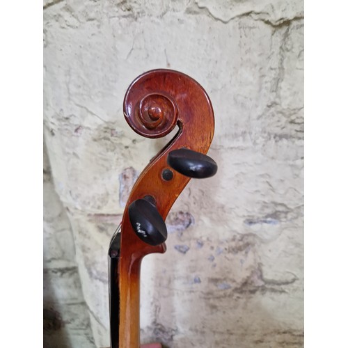 236 - Assorted violins, bows and cases, spares and repairs.