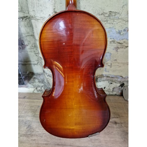 236 - Assorted violins, bows and cases, spares and repairs.