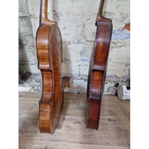 237 - Five assorted violins, spares and repairs.