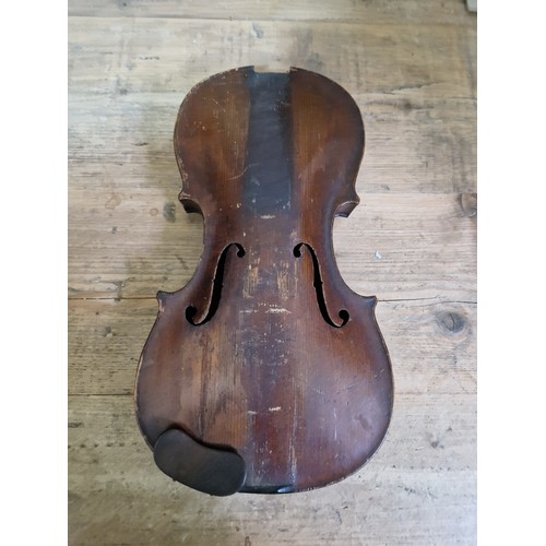 237 - Five assorted violins, spares and repairs.