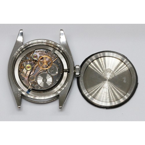 48 - A Rolex Oyster Precision stainless steel wristwatch, circa 1955, case diam. 34mm, ref. 6422, silvere... 