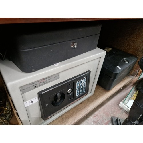 73 - A Digital Safe with key and a Sentry safe with key