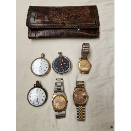 796 - Assorted watches including a hallmarked silver pocket watch.