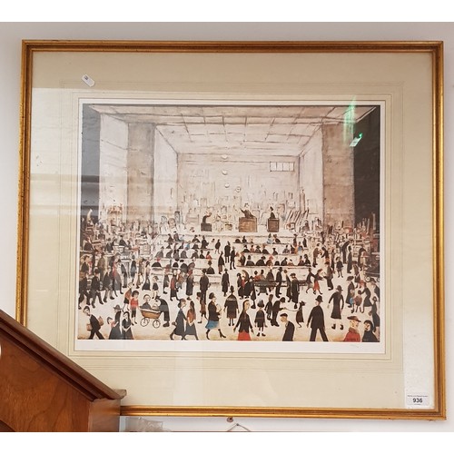 936 - After Lawrence Stephen Lowry (British, 1887-1976), 'The Auction', limited edition print, 100/850 wit... 