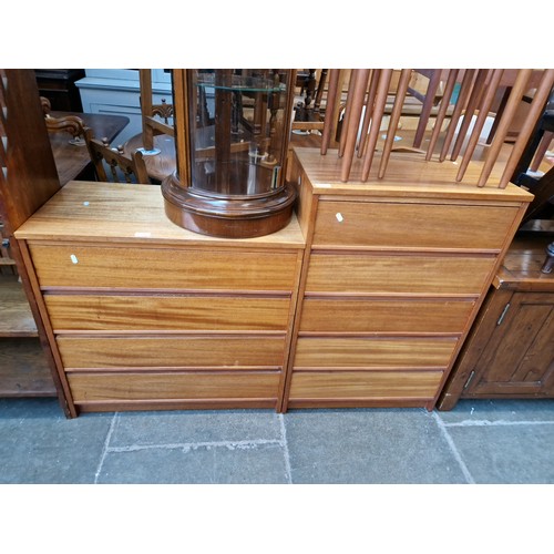 972 - Two mid 20th century mahogany chests of drawers.