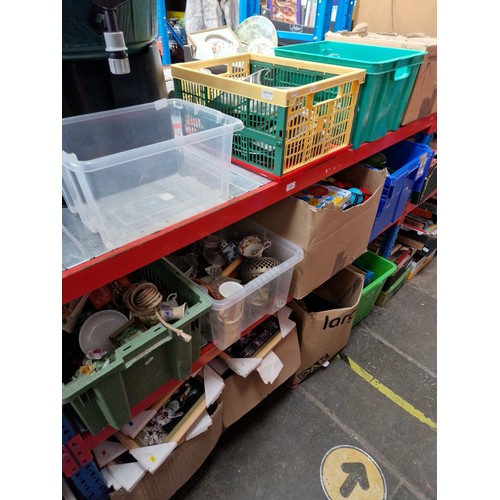 177 - 11 boxes of miscellaneous items including stainless steel kitchenware, ceramics, toys and games, sof... 