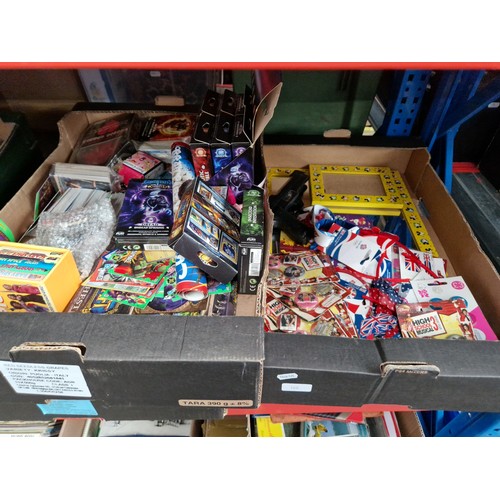 168 - 2 boxes of assorted toys and collector cards to include Pokemon, Doctor Who, Lightseekers, High Scho... 