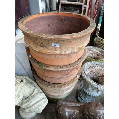 246 - Three very large terracotta pots