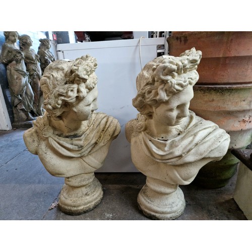 247 - A pair of concrete busts - Apollo