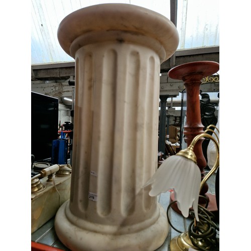 276 - A simulated white marble column plinth