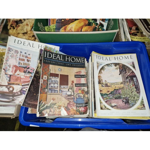 98 - Five boxes of assorted magazines, Home & Garden, Ideal Home, The Field etc