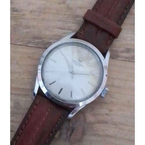 268 - A vintage Universal stainless steel wristwatch.