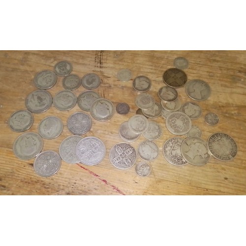 295 - 2 small trays of assorted GB silver coins, one dated 1920 to 1946, 160g & one dated pre 1920, 150g.