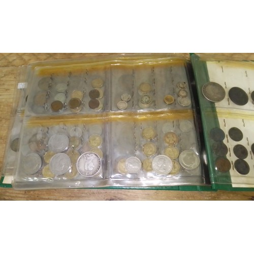 316 - A file of assorted GB & world coins and banknotes to include an 1820 silver crown, 1889 double flori... 