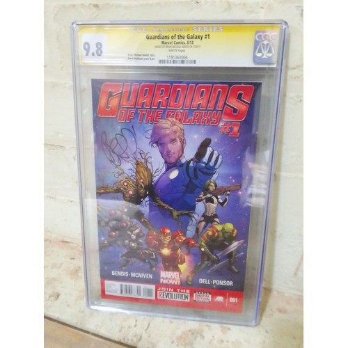 63 - Marvel, Guardians of the Galaxy #1, CGC Signature Series, graded 9.8 and slabbed.