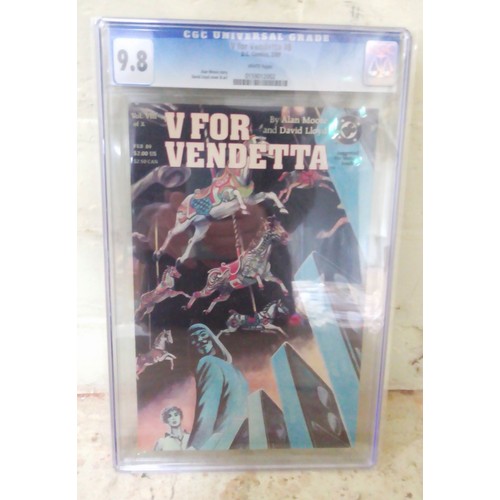 66 - DC Comics, V For Vendetta # 8,, CGC Universal Grade, graded 9.8 and slabbed.