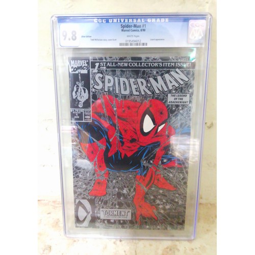 65 - Marvel Comics, Spider-Man #1, CGC Universal Grade, graded 9.8 and slabbed.