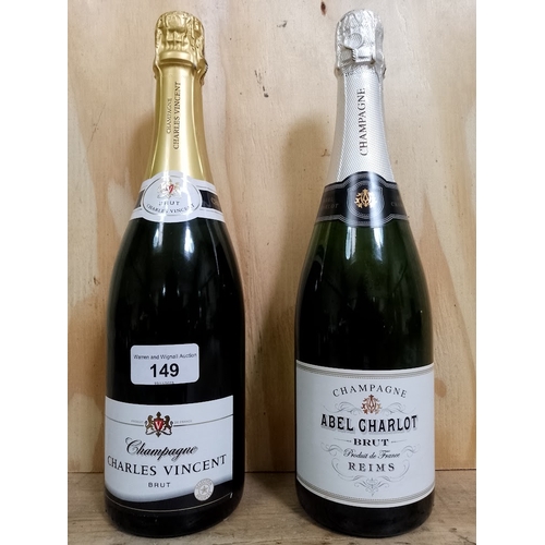 149 - Two bottles of champagne; Charles Vincent & Abel Charlot.