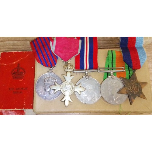 199 - A WWII George Medal awarded to Lieutenant Alexander Charles Thomas Royal Engineers, together with an... 