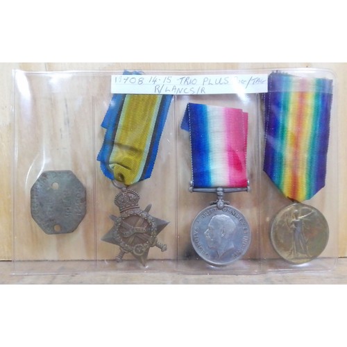 A WWI group of three awarded to 12908 Private C. Coulthard Royal ...