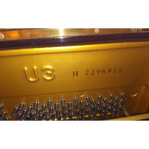 259 - A Yamaha U3 upright piano, circa 1976, ebony finish.