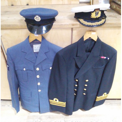 237 - Two uniforms, RAF and Navy, both with caps and trousers.