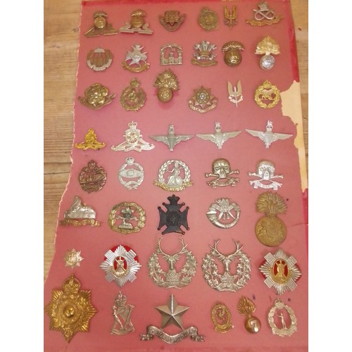 222 - Approx. 44 cap badges.