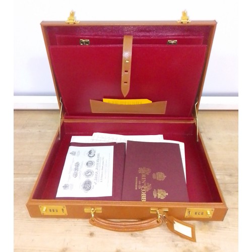 440 - A Swaine Adeney Brigg tan leather briefcase.