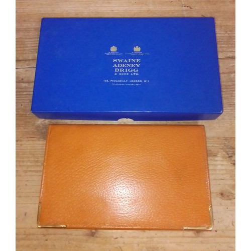 479 - A Swaine Adeney Brigg tan leather wallet with box.