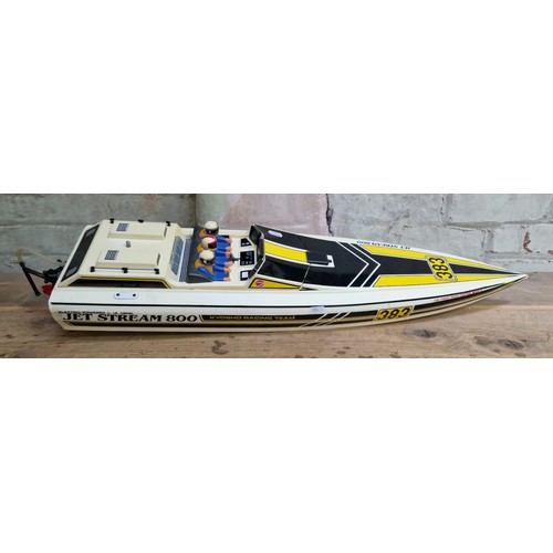 A Kyosho Jet Stream 800 remote control boat converted to brushless