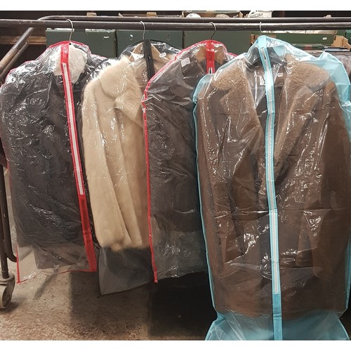 174 - A group of 4 vintage coats comprising 3 ladies mink coats and 1 man sheepskin coat.