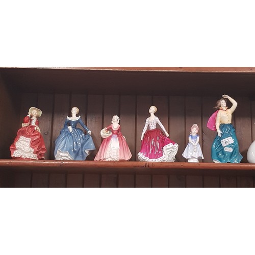 551 - 6 Royal Doulton figurines including limited edition Grace Darling HN3089