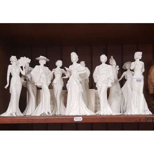 552 - Ten Coalport 'In Vogue' figurines, five with certificates.