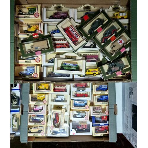 423 - 2 boxes of assorted boxed Days Gone diecast vehicles, approx. 53, to include 5 military & Royal Brit... 