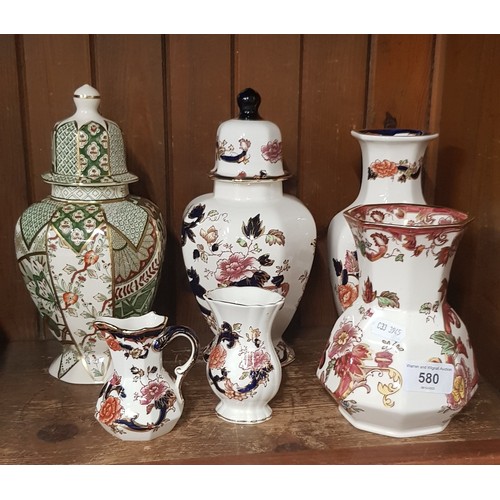 580 - Mason’s Ironstone pottery - 6 items including four pieces of Blue Mandalay