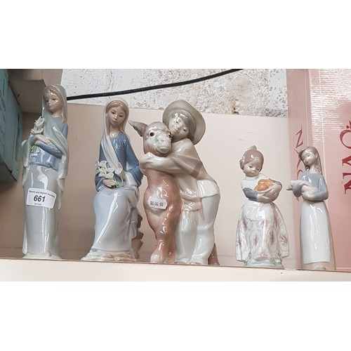 661 - Five small lladro figures - with boxes