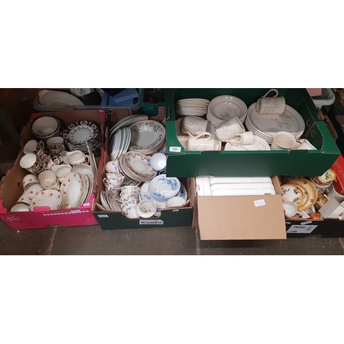 649 - Five boxes of china and pottery