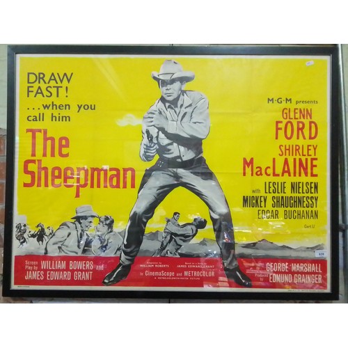 639 - The Sheepman film poster, glazed and framed, 106cm x 80cm.