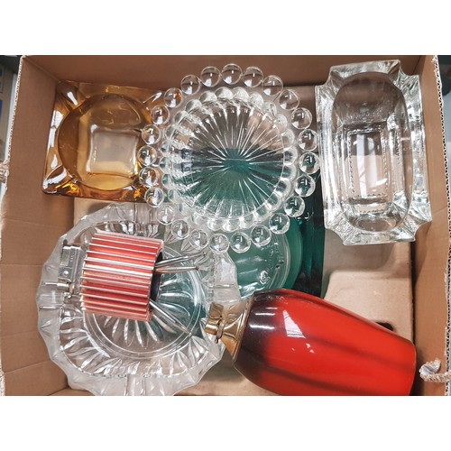 591 - Box of glass ashtrays