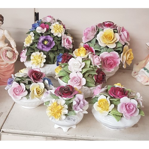 622 - Six porcelain floral posies