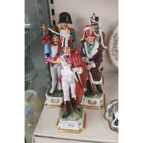 672 - Five Italian Naples porcelain figures