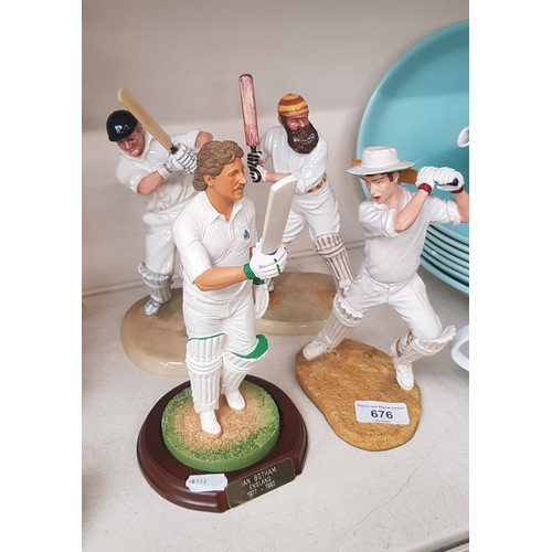 676 - Four Royal Doulton cricket figures