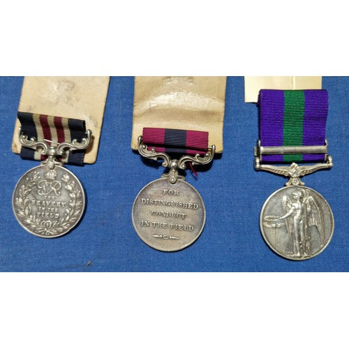 198 - Three WWII medals comprising a Distinguished Conduct and Military Medal inscribed 'King T.E.L. 5th M... 