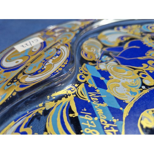 528 - A Royal Copenhagen porcelain table centre stand, diam. 32.5cm and a limited edition Rosenthal glass ... 